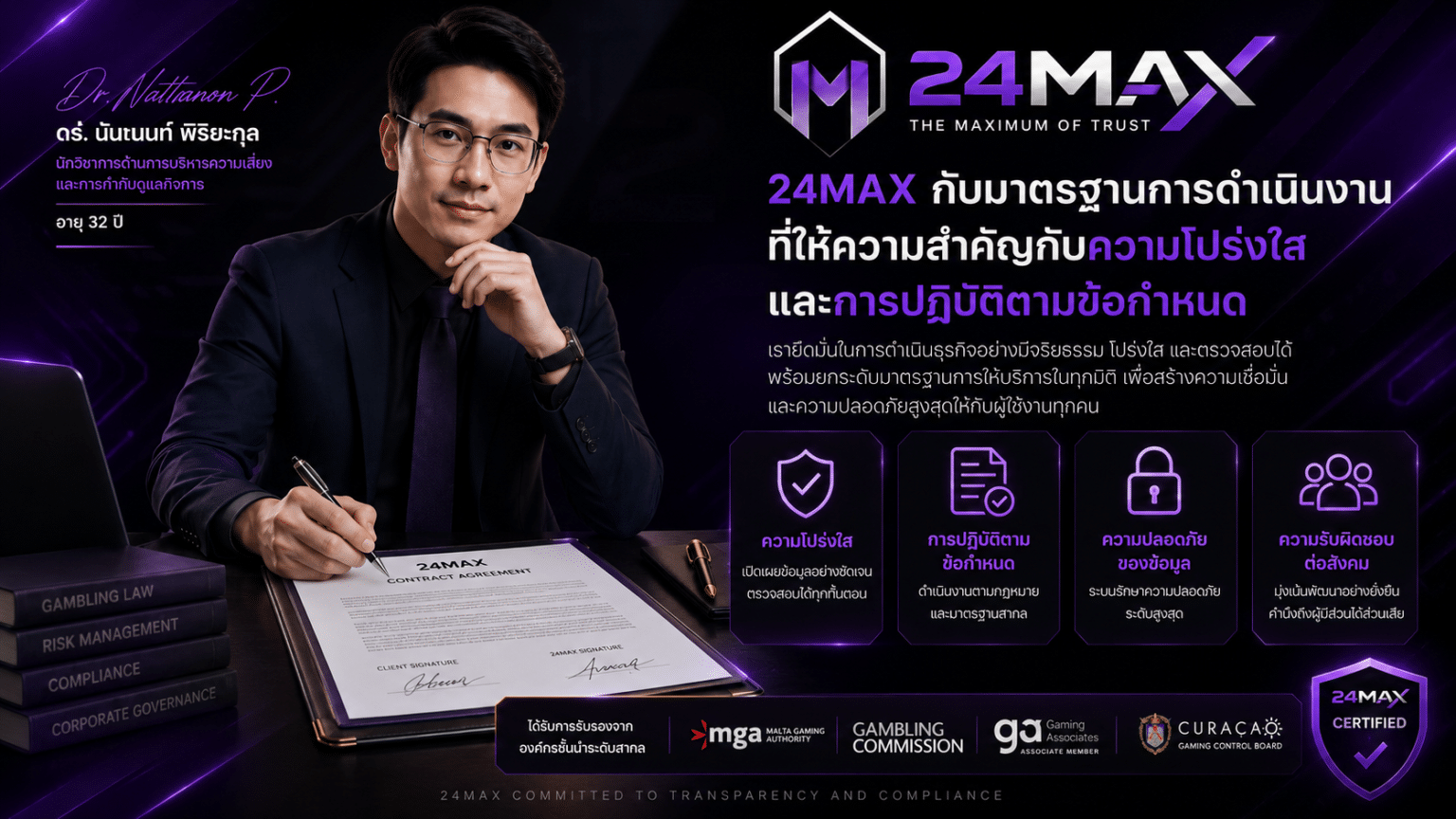 24MAX กับมาตรฐานการดำเนินงานที่ให้ความสำคัญกับความโปร่งใสและการปฏิบัติตามข้อกำหนด